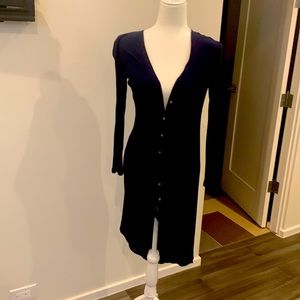 Tart brand high low navy blue cotton cardigan.